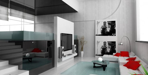 Presupuestos online de pintura y decoración Salon marron y blanco